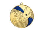 Medaille frappee fer judo 50mm