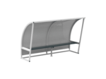 Abri de touche arriere tole et cotes transparent 6 m