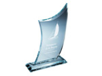 Trophee verre epais 10 mm h 21 cm