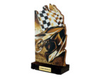 Trophee bois sports meca h 22 cm