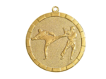 Medaille frappee fer karate 50mm or