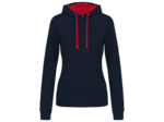 Sweatshirt capuche contrastée femme