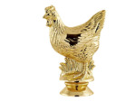 Sujet plastique or poule h.9cm