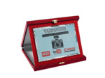 Ecrin rouge avec plaque alu 23x19cm