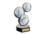 Trophee bois petanque h 20 cm