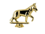 Sujet plastique or chien h. 9cm
