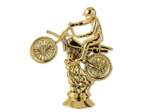 Sujet plastiq or moto cross h.11cm