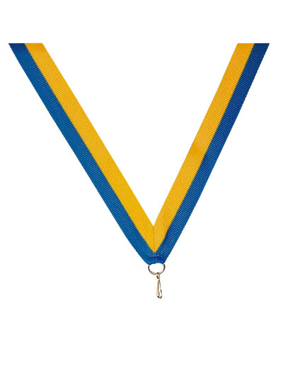 Ruban bleu/jaune large 80x2.2cm