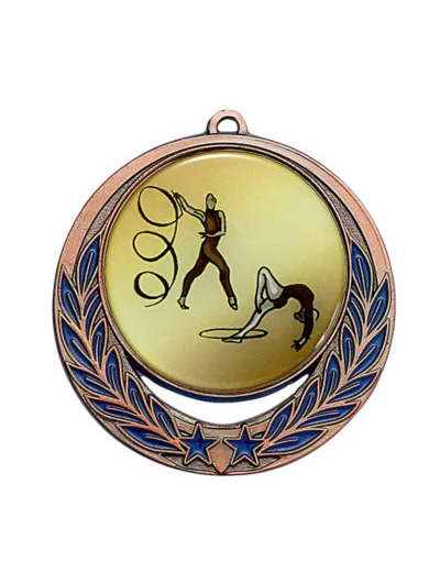 Medaille zamak diam70mm bronze/bleu