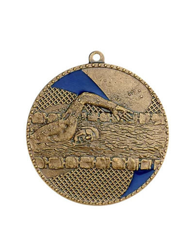 Medaille frappee fer natation 50mm