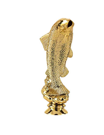 Sujet plastique or poisson h. 14cm