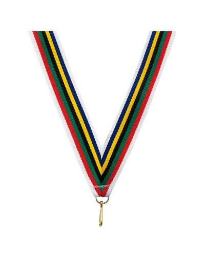 Ruban olympique + blanc lg 80x2.2cm