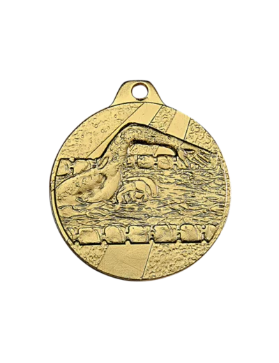 Medaille frappee fer or natation d 32 mm