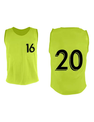 Lot de 5 chasubles numéro 16 à 20