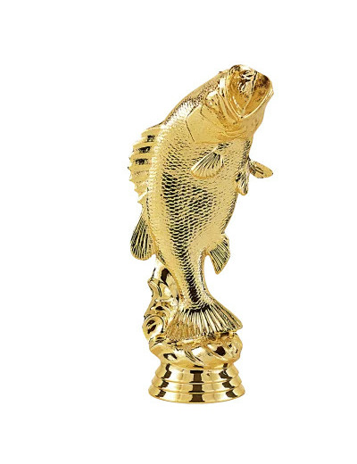 Sujet plastique poisson or h. 15cm