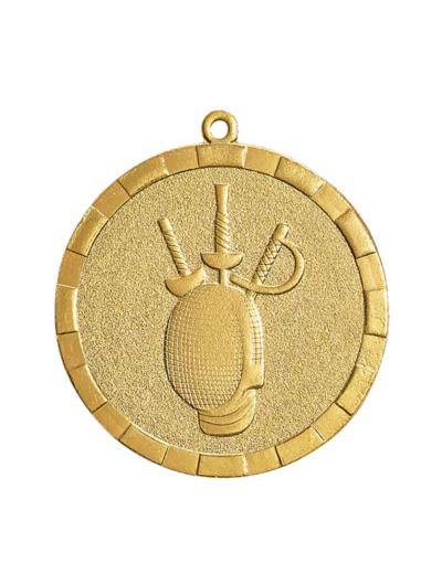 Medaille frappee fer escrime 50mm