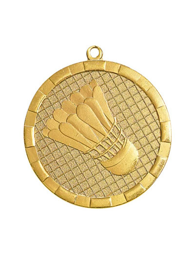 Medaille frappee fer badminton 50mm