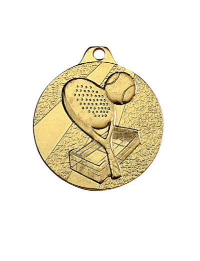 Medaille frappee fer or padel d 32 mm