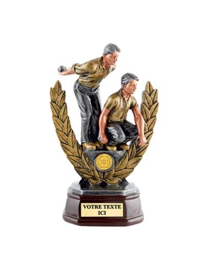 Trophee resine petanque doublette h. 26 cm
