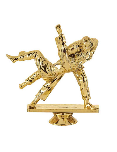 Sujet plastique or judo h. 13cm