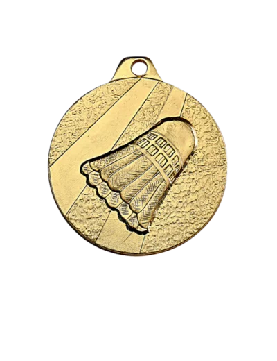 Medaille frappee fer or badminton d 32mm