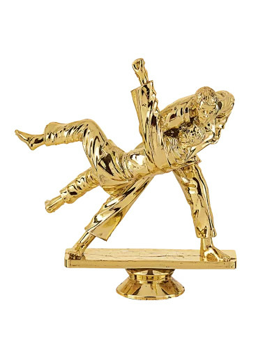 Sujet plastique or judo h. 13cm