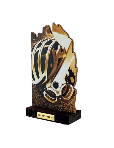 Trophee bois cyclisme h 22 cm