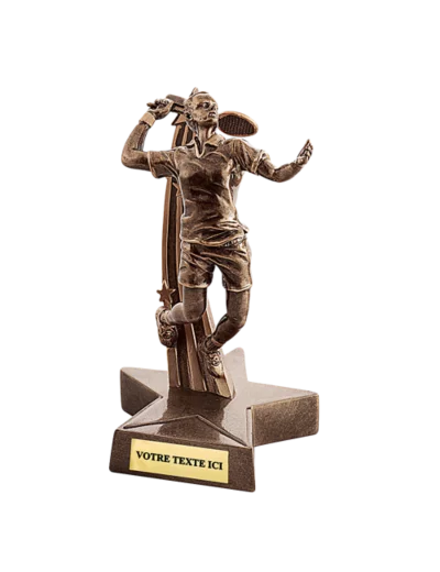 Trophee resine joueur badminton h. 22 cm
