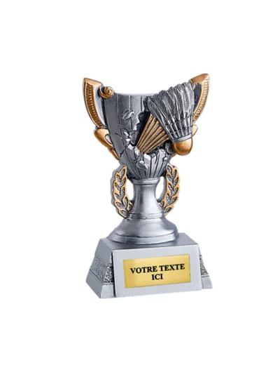 Trophee resine discip badminton h 11cm