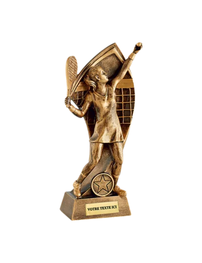 Trophee resine tennis femme h.22 cm