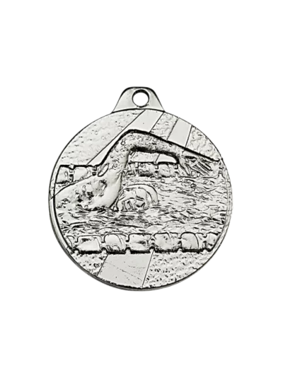 Medaille frappee fer argent natation d 32mm
