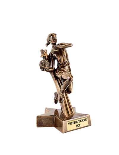 Trophee resine joueuse basket h. 20 cm