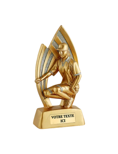 Trophee resine petanque femme h.15 cm
