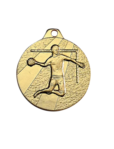 Medaille frappee fer or handball d 32 mm