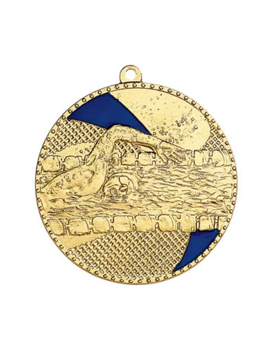 Medaille frappee fer natation 50mm