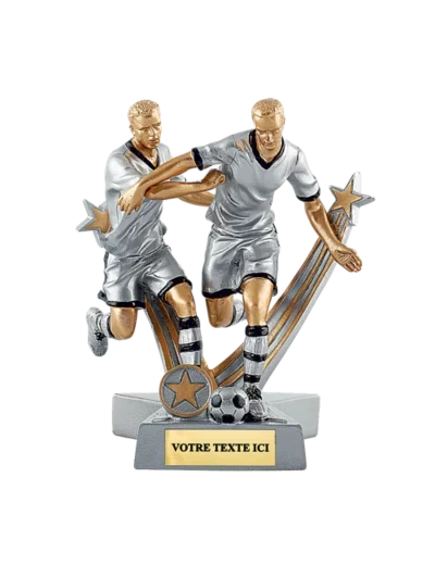 Trophee resine joueur foot double h.21 cm