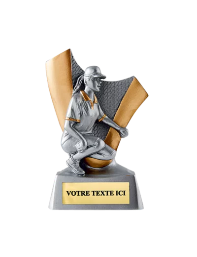 Trophee resine petanque femme h.10 cm