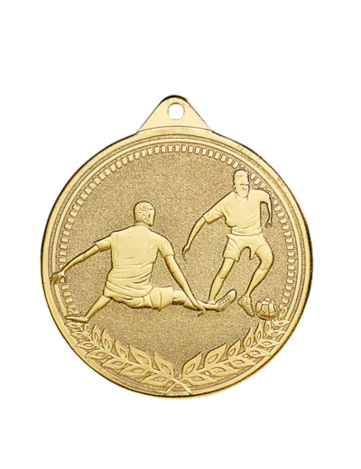 Medaille frappee fer foot 70mm or