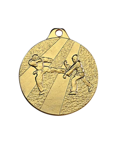 Medaille frappee fer or karate d 32 mm