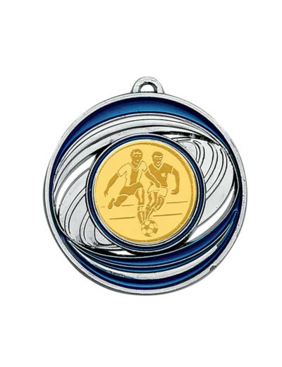Medaille zamak diam50mm argt/bleu
