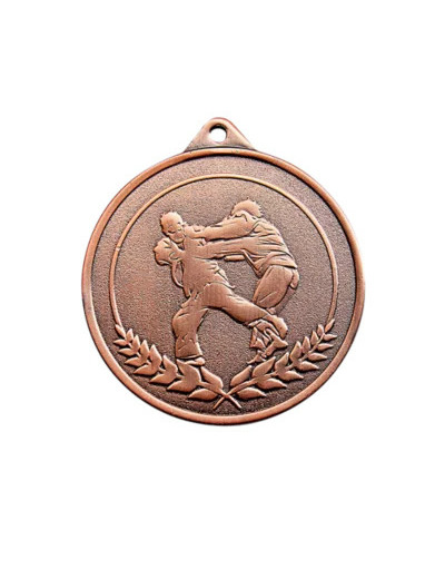 Medaille frappee bronze judo 50mm