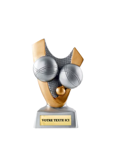 Trophee resine boule de petanque h.12 cm