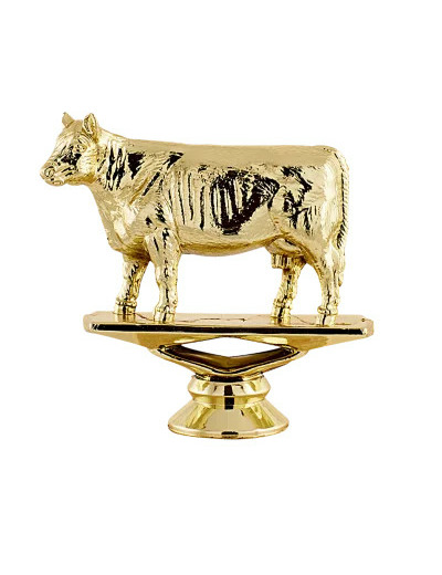 Sujet plastique or vache h.9cm