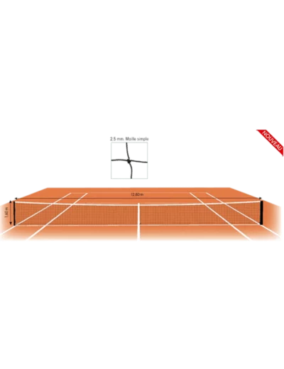 Filet tennis - dia. 25 mm - maille