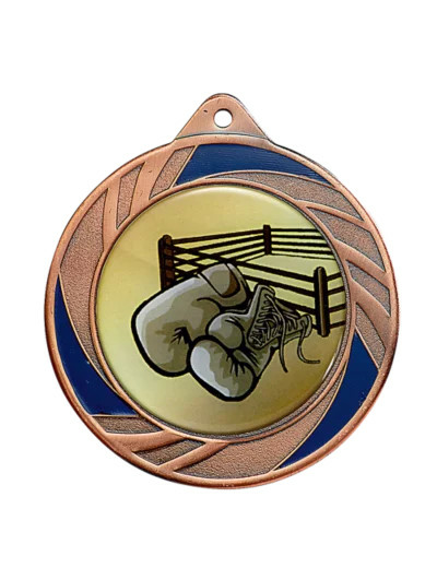 Medaille fer diam70mm bronze/bleu
