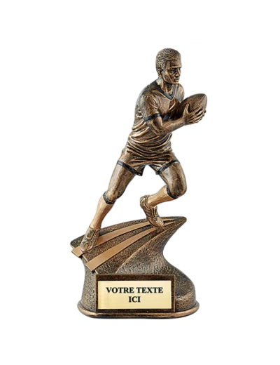 Trophee resine joueur rugby 3d h. 34 cm