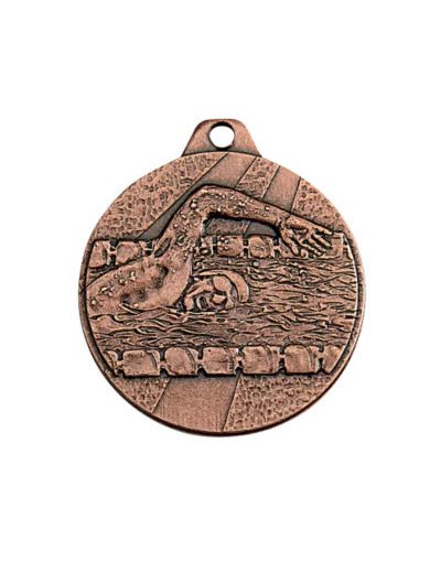 Medaille frappee fer brz natation d 32mm