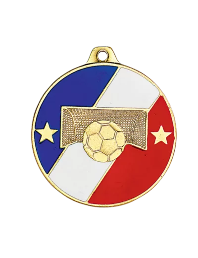Medaille frappee fer foot 50mm or