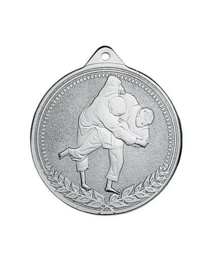 Medaille frappee fer judo 70mm argt