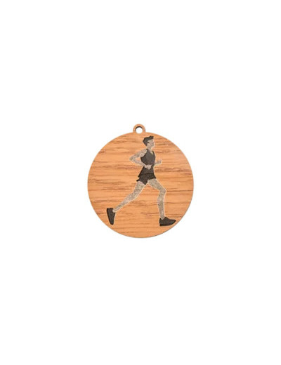 Medaille en bois running diametre 5
